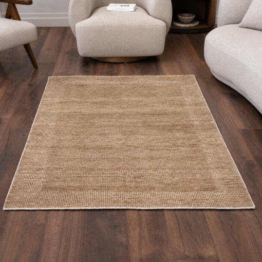 Pasco Small Brown – gulvteppe i ull og bomull 123 × 181 cm