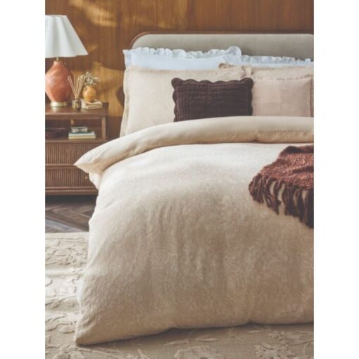 Ambleford Jacquard Natural sengesett i percale fra Laura Ashley