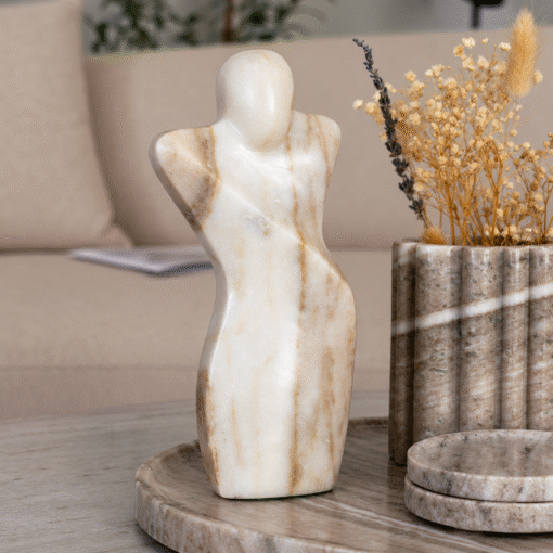 Matuid Twist dekorfigur i beige marmor