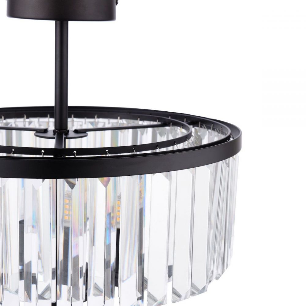 Elkwood, semi-innfelt krystall- og svart lampe med tre lyskilder fra Laura Ashley - Bilde 2