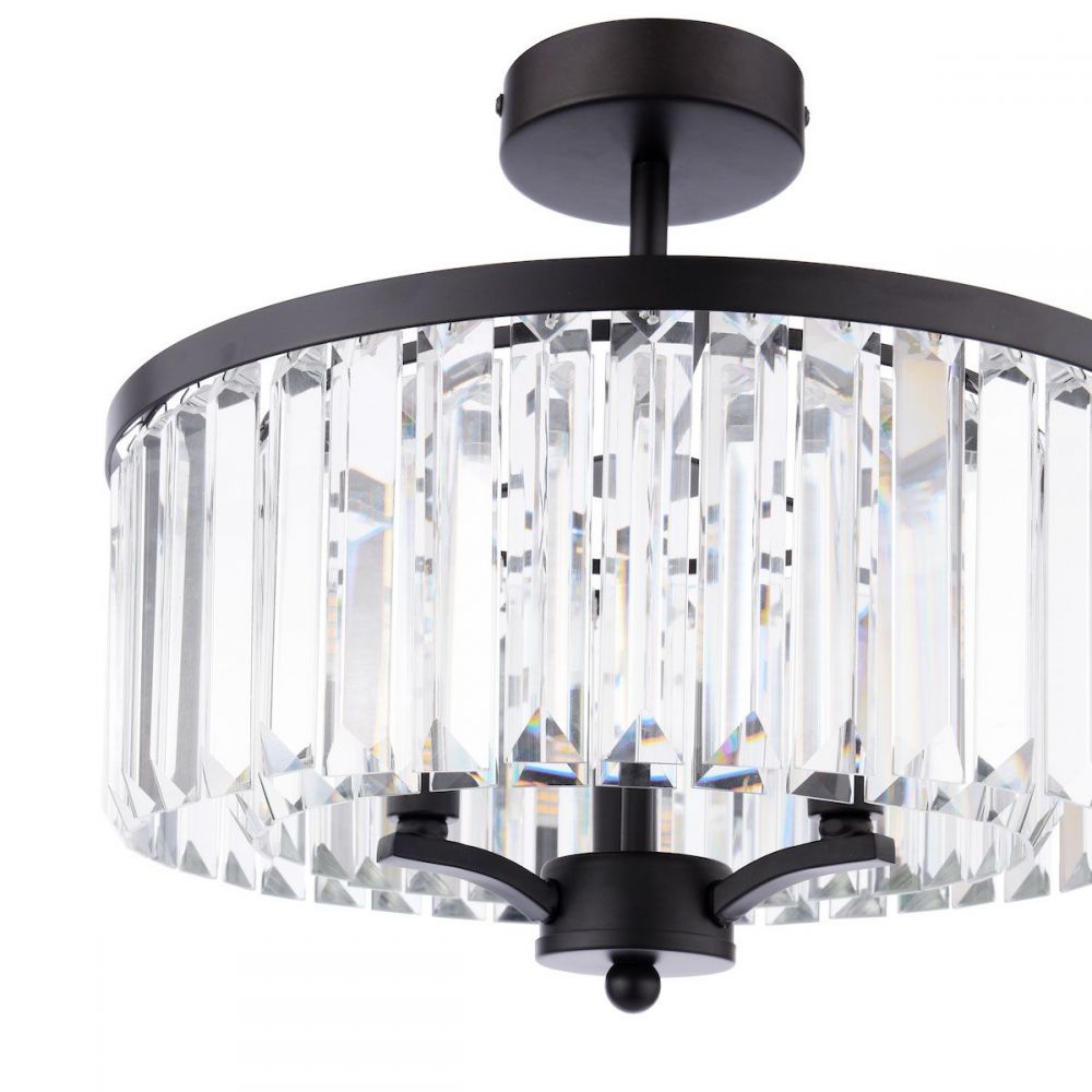 Elkwood, semi-innfelt krystall- og svart lampe med tre lyskilder fra Laura Ashley - Bilde 4